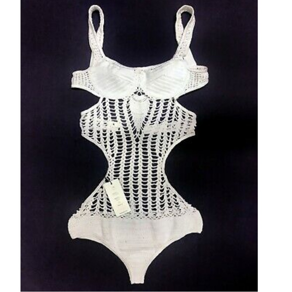 Women's Swimwear White Color Crochet, NWT. Size XS